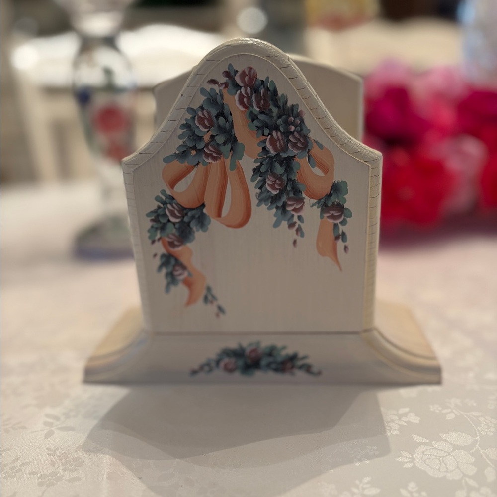 Cottage Core Napkin Holder Vintage 1985